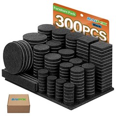 Furniture Pads 300 Pieces Felt Furniture Pads Premium Huge Pack, 5mm Black
