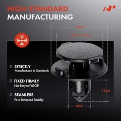 8mm Nylon Retainer Clips Push Pin Fasteners Compatible with Nissan Altima, 20