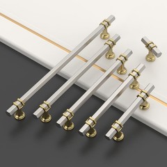 Asidrama 10 Pack 5 Inch(128mm) Brushed Satin 5″ Hole Center, Nickel-Gold
