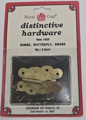 Vintage Brass Butterfly Hinges Lot of 12 Royal Coat 1428 NOS Sealed
