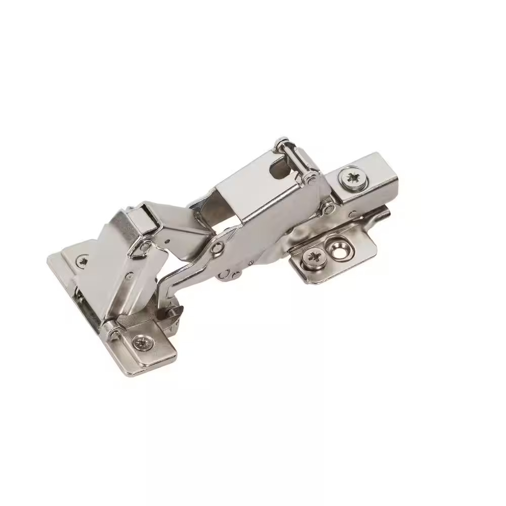 2-Pack Nickel Full Overlay Frameless 165° Bi Fold Door Soft Close Concealed Cabi