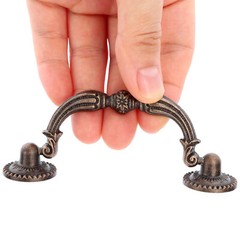 1~20PCS Vintage Drop Bail Dresser Pull Handle Drawer Pulls Rustic Antique Bronze