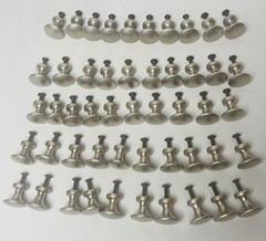 Brushed Nickel Round Mushroom Drawer Cabinet Knobs Pull with Screw Lot of 50 NEW