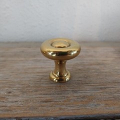 17 *Worn* Century Maryland 1-3/16 Mushroom Cabinet Knob Shiny Brass Reclaimed