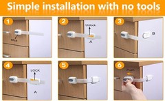 Vmaisi Baby Proofing Cabinet Locks Child Safety Latches Adjustable Straps No Dri