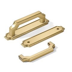 Cabinet Pulls 3-3/4 Inch Hole Center Brushed Gold 5 Inch Length – Heavy-Duty