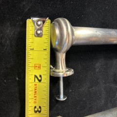 Vintage Chrome Cabinet Door Handles Drawer Pulls 7” Lot Of 6