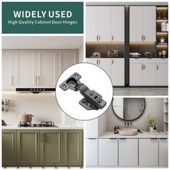 4 PCS Half Overlay Soft Close Cabinet Hinges 105 Deg Frameless 3Way Adj