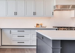 Seis tiradores para gabinete negro mate de 11.3 pulgadas para cocina y muebles