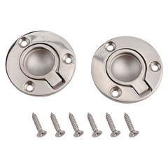 Flush Ring Pull Handle, 2Pcs – 316 Stainless Steel Round Recessed Door Pull