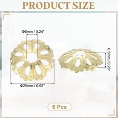 uxcell 6Pcs Cabinet Knob Backplate, 0.98 Inch Porous Shape inches, Brass