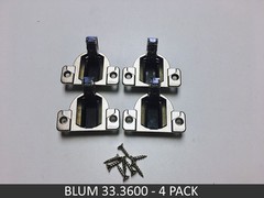 4 Pack Blum COMPACT 33 110° Screw-on Hinge with Screws – 33.3600 – FREE SHIPPING