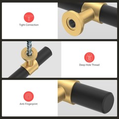 Homdiy 10 Pack Black And Gold Cabinet Handles 5 Inch Hole Centers Brushed Brass