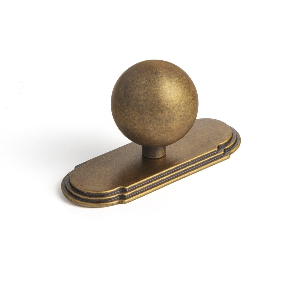 1.0 Inch 24mm Dia Cabinet Knob Backplate Antique Brass Drawer Pull 6 PCS