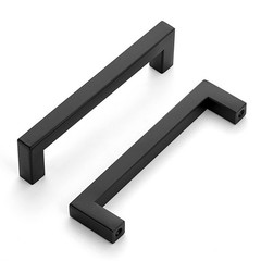 30 PCS 5 Inch Matte Black Square Cabinet Pulls Handles Kitchen Cupboard