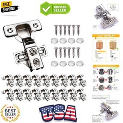 20 Pack Soft Close Cabinet Door Hinges for 1/2″ Partial Overlay, 105 Degree O…