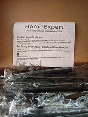 Home Expert 20 Pack 6 inch Cabinet Handles 3-3/4 Inch Hole Centers, Black