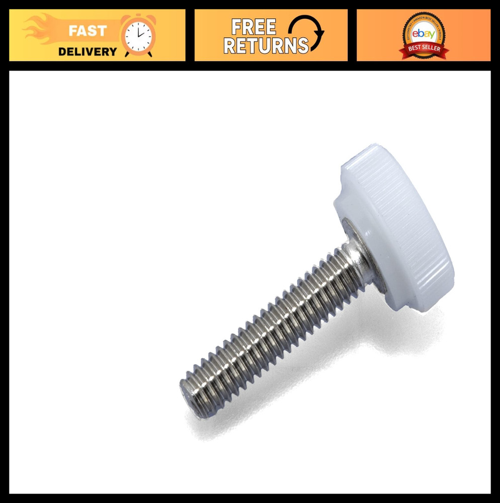 Stainless Steel Thumb Screws 3/4″ White Round Knob (25 Pack) – Corrosion Resista