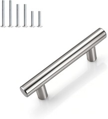 6 Pack 2-1/2″ 64mm Hole Center Cabinet Handles, Brushed Nickel Cabinet Pulls,…