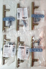 Amerock Bar Pulls 3-3/4 in 96 mm Golden Champagne Drawer Pulls Set of 6