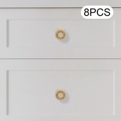 8* Gold Cabinet Knobs Shiny Cabinet Knob Round Furniture Handles Cabinet Mounted