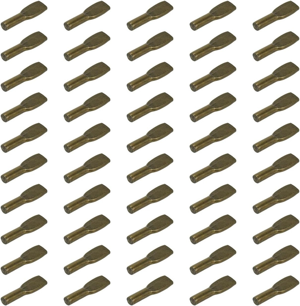 50 PCS Shelf Pegs Pins Solid Metal Antique Bronze Spoon Shape 6mm 0.24 Inch