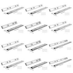 VEVOR 6/10 Pairs 14-24″ Soft-Close Drawer Slides Ball Bearing Full Extension