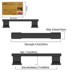 10 Pack Matte Black Cabinet Hardware – 3-3/4 Inch(96mm) Hole Center Drawer Pu…