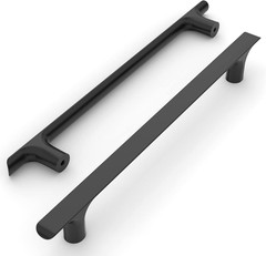 10 Pack Matte Black Cabinet Pulls 10 Inch(256Mm) Hole Centers Kitchen Cabinet Ha
