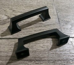 Asidrama 10pk 3 Inch(76mm) Hole Center Matte Black Kitchen Cabinet Handles Pulls