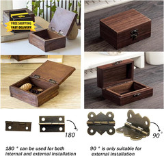 36 Sets Retro Jewelry Box Hinges and Latches Hardware, Small Bronze Brass Latch