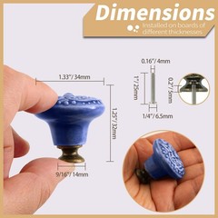 Zernmiarder Greyish Blue Ceramic 1-3/8″ x 1-1/4″ (Dia.* L),