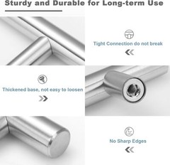 30 Pack Brushed Nickel Cabinet Handles 3 Inch Hole Center Drawer Pulls Stainless