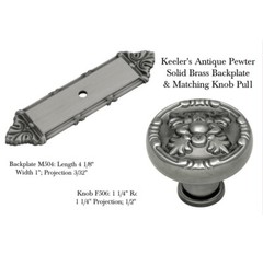 Pack of 10 F506 Antique Pewter 1 1/4″ Solid Brass Cabinet Knob Pulls Keeler