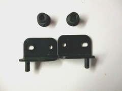 Pair Recess Back Mount Wood Cabinet Door Pivot L Profile Hinges Matte Black Set