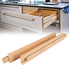 6PCS 16 Inch Wood Drawer Slides Bottom Mount, Classic Traditional Wood