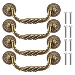 4.5” C-C Center Drawer Pulls, 4 Pack Antique Bronze Bail Drop Swing Handles …
