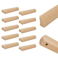 10Pcs Unfinished Wood Solid Furniture Pulls Handles,Unfinished Unpainted Pain…