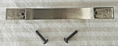 Silver Square Cabinet Handles/Drawer Pulls, 5 1/2 in, 4 in Hole Center (6 pcs)