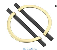 Alzassbg 6 Pack Matte Black and Gold Cabinet Pulls, 5 Inch Holes NEW