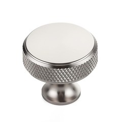 Round Stainless Steel Knobs Knurled Single Hole Brushed Nickel 10 Pack