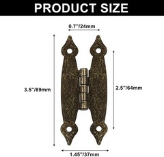 3.5 Inch Cast Iron Antique Bronze H Hinges, 4 Pack – Elegant Flush Mount Style