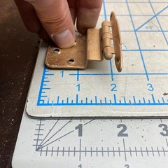 4 VTG Stepped Art Deco Copper Cabinet Door Hinges w/ Screws