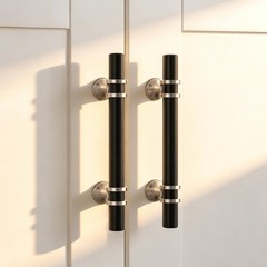 10 PCS 5 Inch Black Brushed Nickel Cabinet Pulls Heavy Duty Zinc Alloy Drawer