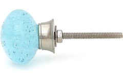 Aqua Blue Bubble Glass Knob Cabinet/Drawer Pulls ( SET OF 9 )