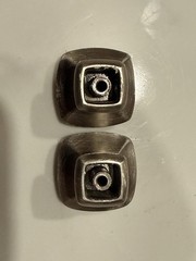 Modern Square Metal Cabinet Knobs, Brushed Silver Finish for Cabinets