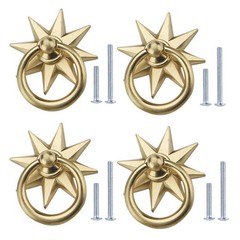Star Retro Door Knobs 4 Pcs Creative Zinc Alloy Copper Brushed Knob Shoe Clos…
