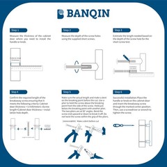 Banqin 10 Black 5 Inch Cabinet Handles