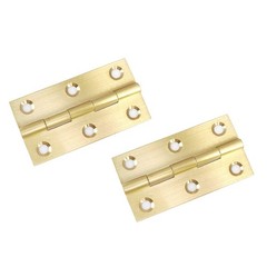 Mcredy 2 Pcs Cabinet Hinges 2.5″ Extruded Solid Brass Interior Door Butt Hing…