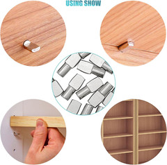 22 Pcs Shelf Pins Pegs,1/4 Inch Diameter Spoon Shape Nickel Plated Shelf Support